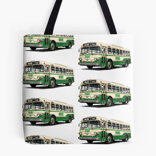 Item preview, Vintage MUNI Bus illustration designed and sold by PIXEL POP DESIGNS - Beyond the Norm!.