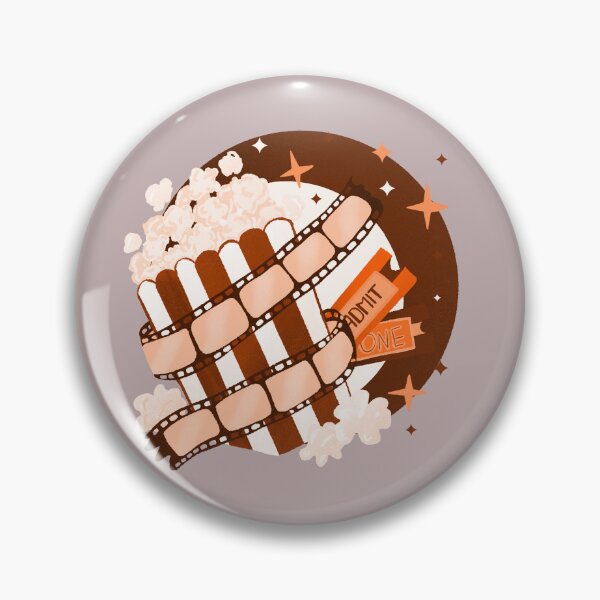 Item preview, Movie night retro bubble badge - sepia tones designed and sold by Home Cyn Home.