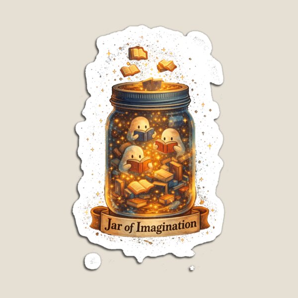 Item preview, Jar of Imagination – Magical Book Lover Illustration designed and sold by 97Ts.