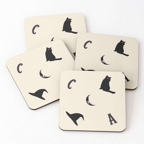 Item preview, Amanda Cadabra Witchy Tile Pattern – Cat, Moon & Hat Design designed and sold by Amanda-Cadabra.