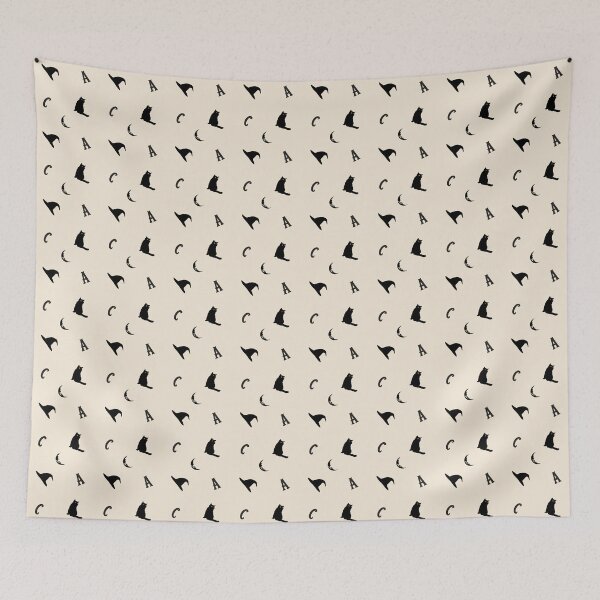 Item preview, Amanda Cadabra Witchy Tile Pattern – Cat, Moon & Hat Design designed and sold by Amanda-Cadabra.