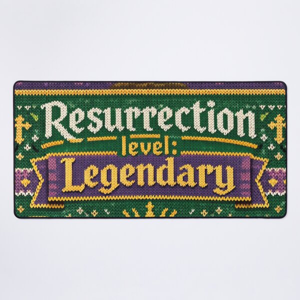 Item preview, Resurrection Level Legendary Funny Easter Saying Knitting Pattern designed and sold by Mauswohn.