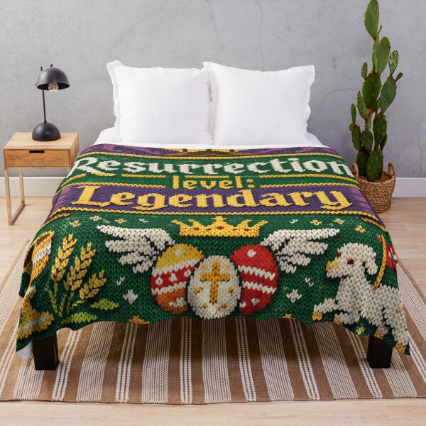 Item preview, Resurrection Level Legendary Funny Easter Saying Knitting Pattern designed and sold by Mauswohn.