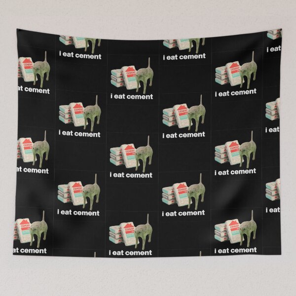 Item preview, I Eat Cement Cat | Chaotic Funny Cat Meme | Absurd Humor Design designed and sold by flowerpower999.