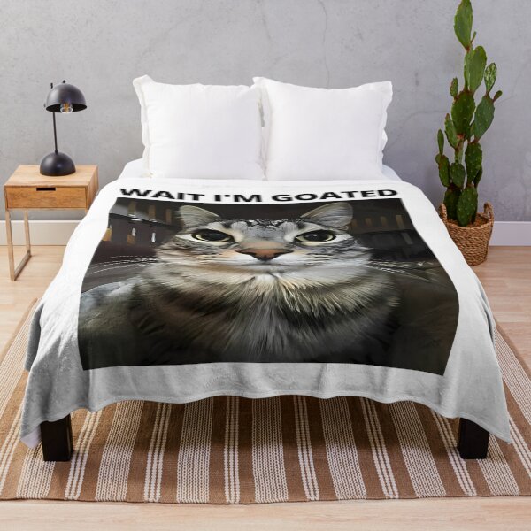 Item preview, Wait I'm Goated Funny Cat Meme designed and sold by GesanoSchuza.