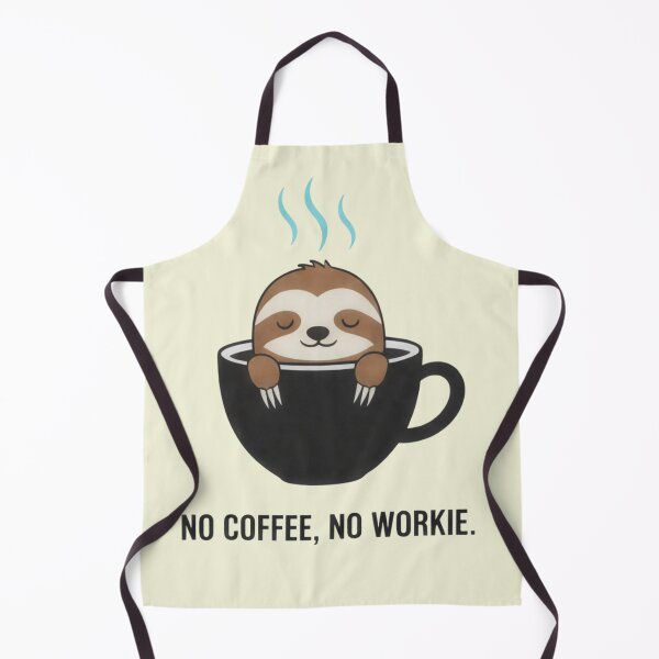Item preview, Funny Sloth Coffee Meme - Powered by Loading & No Coffee No Workie - Cute Sloth Hugging Mug Illustration - Relatable Office Humor T-Shirt & Sticker designed and sold by ZyxDes.