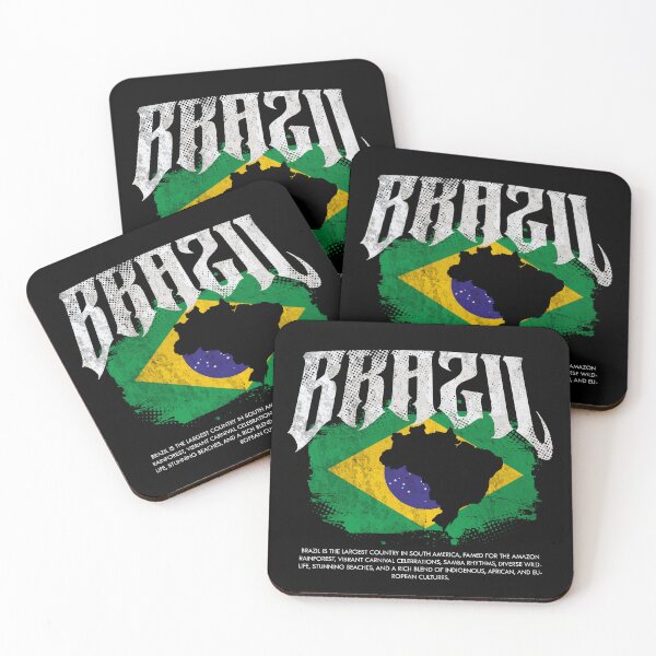 Item preview, Brazil Flag Map designed and sold by Ruinn Store.