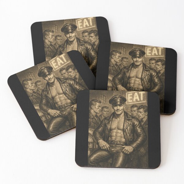 Item preview, Let's Eat - Vintage Gay Leather Legends Diner Knights Series Leder Pride Tom of Finland Tribute Graphic Design designed and sold by ItsAKinkThing.