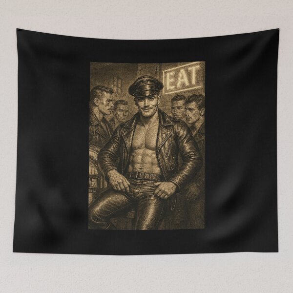 Item preview, Let's Eat - Vintage Gay Leather Legends Diner Knights Series Leder Pride Tom of Finland Tribute Graphic Design designed and sold by ItsAKinkThing.