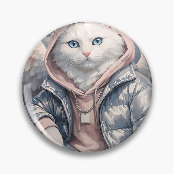 Item preview, Angel Cat Streetwear Aesthetic – Celestial Blue Eyed Kitty Art designed and sold by Luvahawb.