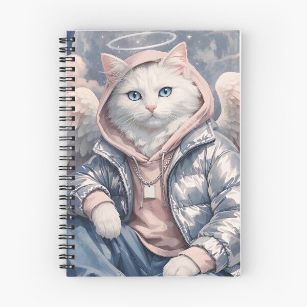 Item preview, Angel Cat Streetwear Aesthetic – Celestial Blue Eyed Kitty Art designed and sold by Luvahawb.