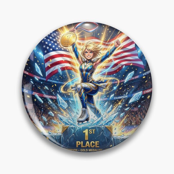 Item preview, alysa liu Ice Skating Gold Champion Anime Art designed and sold by DreamsMRC.