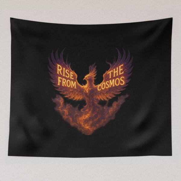 Item preview, Rise From The Cosmos - Fiery Phoenix Nebula Art designed and sold by MKreative Studio.