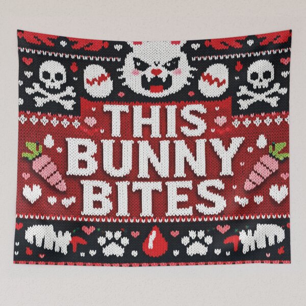Item preview, This Bunny Bites Funny Bunny Saying Knitting Pattern designed and sold by Mauswohn.