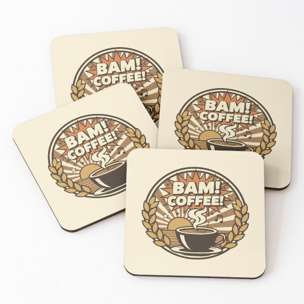 Item preview, Bam Coffee Retro Sunrise Badge designed and sold by PragmaticP.