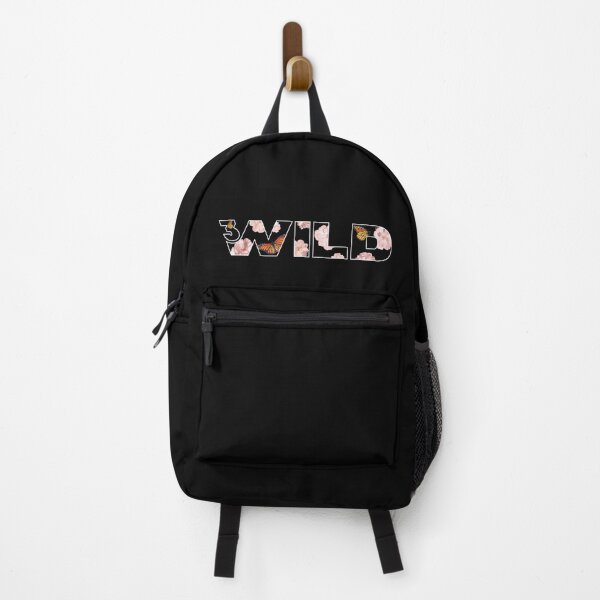 Item preview, Wild word with monarch butterflies & pink roses (white keyline) designed and sold by 3wild.