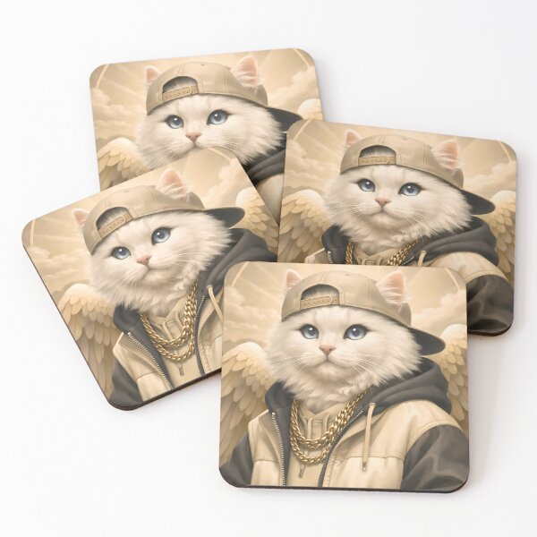 Item preview, Heavenly Streetwear Cat – Angel Wings Gold Chain Aesthetic designed and sold by Luvahawb.