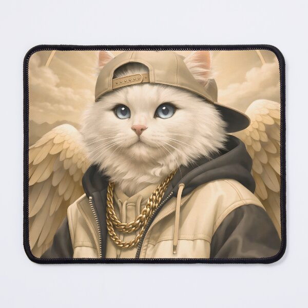 Item preview, Heavenly Streetwear Cat – Angel Wings Gold Chain Aesthetic designed and sold by Luvahawb.