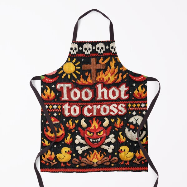 Item preview, Too Hot To Cross Funny Saying Knitting Pattern designed and sold by Mauswohn.