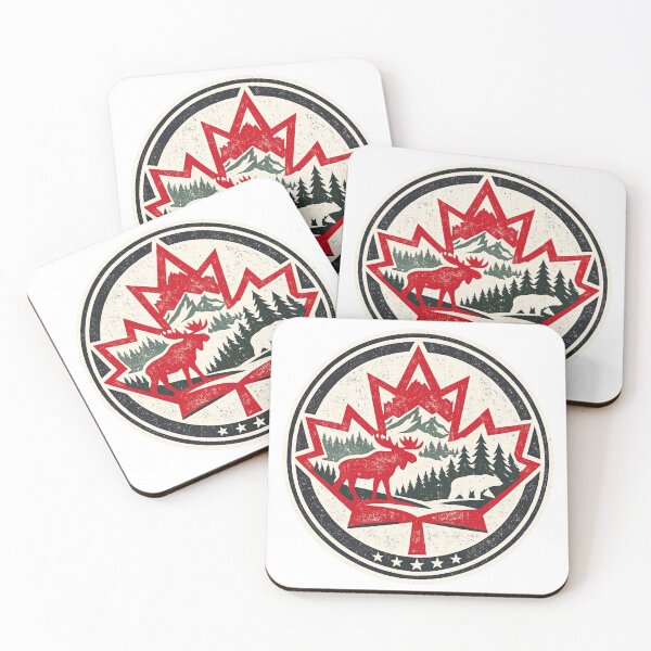 Item preview, Canada Wildlife Maple Leaf Badge – Vintage Moose Bear National Park Design designed and sold by Globalcitytees.