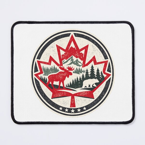 Item preview, Canada Wildlife Maple Leaf Badge – Vintage Moose Bear National Park Design designed and sold by Globalcitytees.