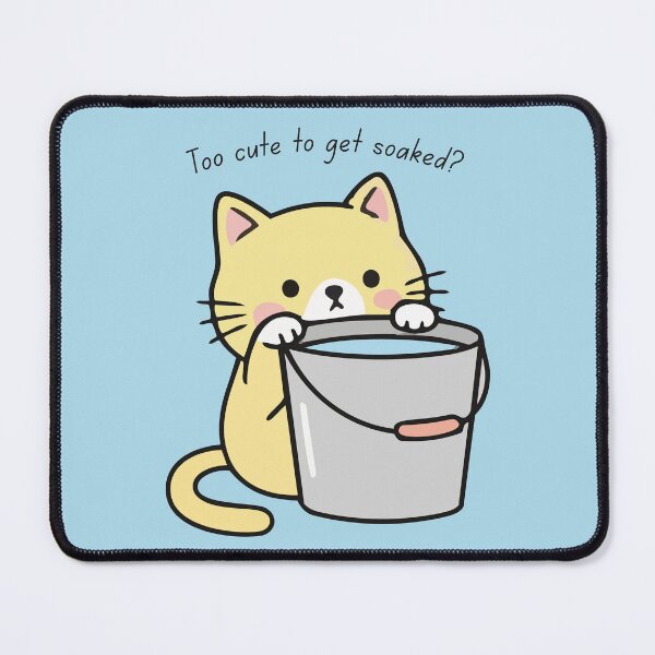 Item preview, Too Cute to Get Soaked? – Adorable Kawaii Cat Illustration designed and sold by CHANCHANAI.