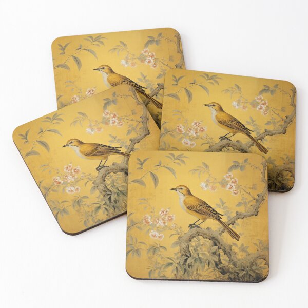 Item preview, Silk Floral Sparrow Yellow Branch Carpet designed and sold by GrinGalore.