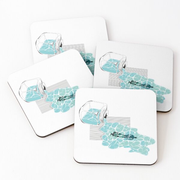 Item preview, Flowing Mind in Turquoise Water Illustration designed and sold by inznap.