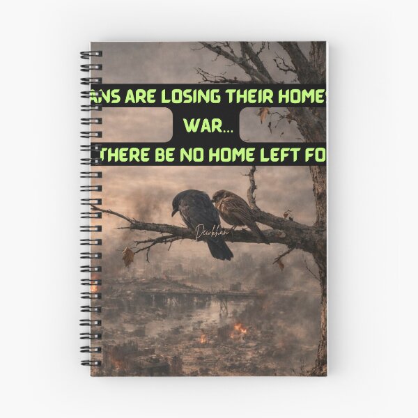Item preview, A powerful anti-war quote design about homes destroyed by war and the fear of losing humanity. A strong peace message for those who stand against violence and support world peace designed and sold by Dew  Drop wear.