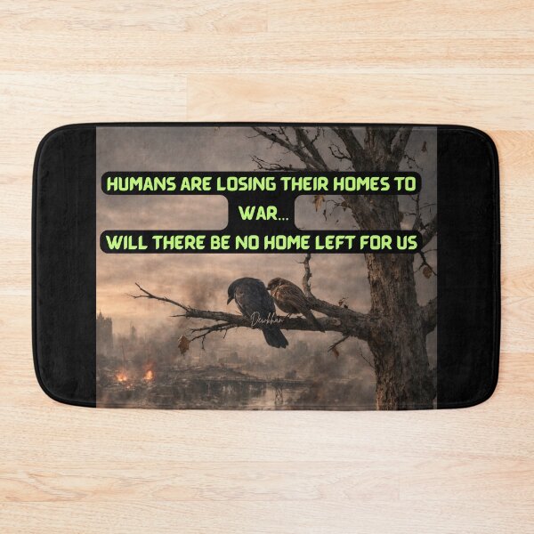 Item preview, A powerful anti-war quote design about homes destroyed by war and the fear of losing humanity. A strong peace message for those who stand against violence and support world peace designed and sold by Dew  Drop wear.
