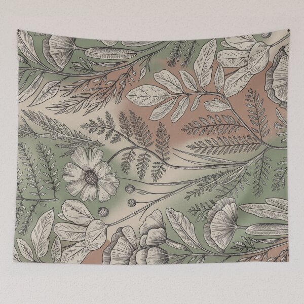 Item preview, Vintage Botanical Pattern – Hand Drawn Floral Illustration designed and sold by myforestfog.