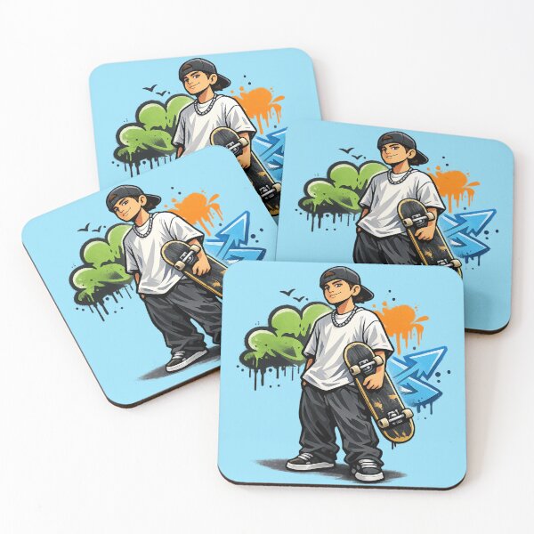Item preview, Urban Skater Character - Vibrant Graffiti Street Art Illustration designed and sold by HubiUrbanStudio.