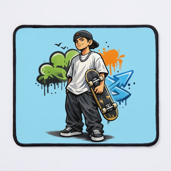 Item preview, Urban Skater Character - Vibrant Graffiti Street Art Illustration designed and sold by HubiUrbanStudio.