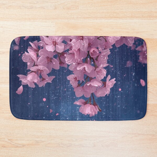 Item preview, Pink Cherry Blossoms Falling in Magical Blue Rain designed and sold by LakLuxe studio .