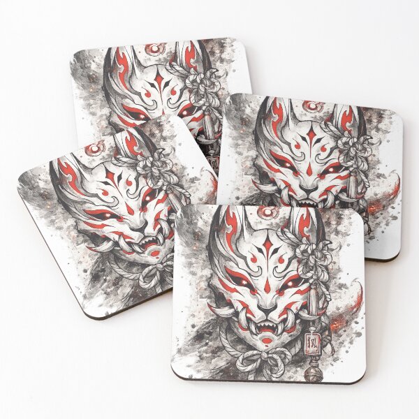 Item preview, Kitsune Demon Art | Japanese Fox Spirit | Yokai Illustration designed and sold by SergeyDigital.
