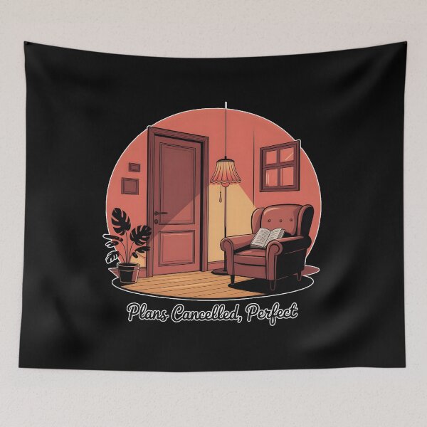 Item preview, Plans Cancelled Perfect T-Shirt – Funny Introvert Cozy Aesthetic Shirt designed and sold by ImaginedSpace7.