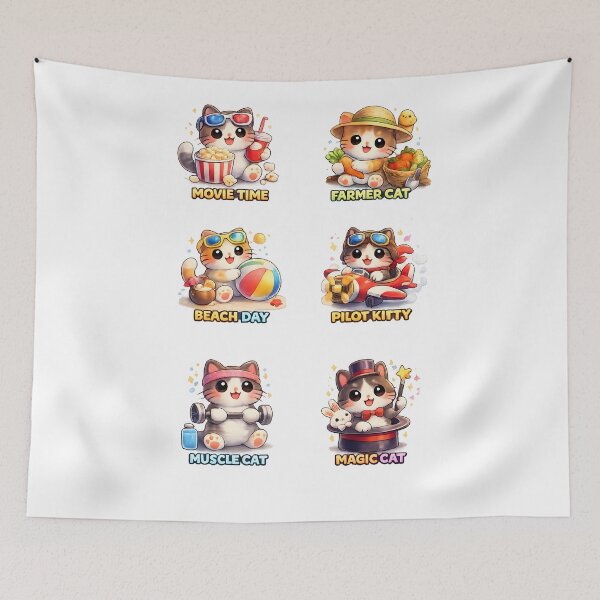 Item preview, Kawaii Cute Cat Pack 11 designed and sold by VictorySticker.