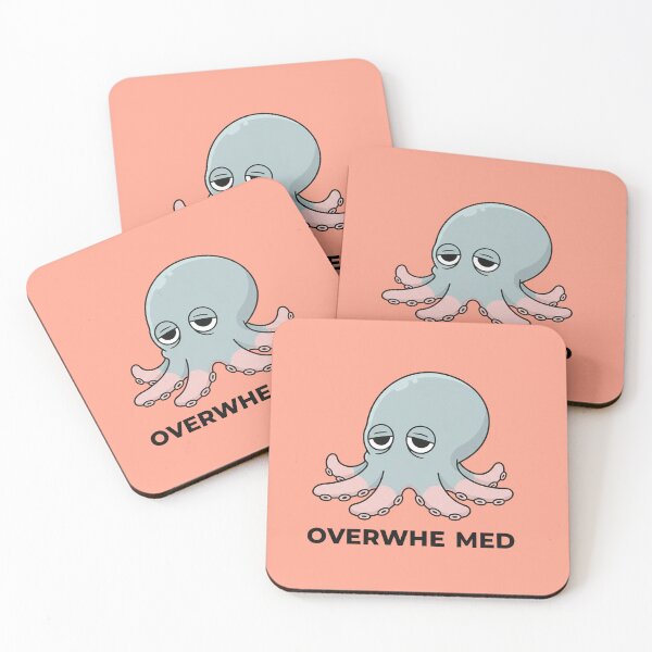 Item preview, Overwhelmed Octopus Sticker | Funny Anxiety Meme Animal Shirt designed and sold by ZyxDes.
