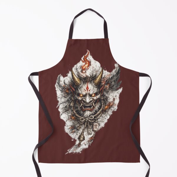 Item preview, Cursed Demon Mask | Japanese Folklore Illustration | Dark Ink Artwork designed and sold by SergeyDigital.