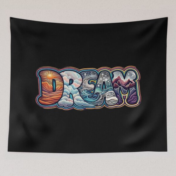 Item preview, DREAM Illustrated Letter Art – Surreal Landscape Typography with Cosmic, Ocean & Desert Elements designed and sold by Bright Nest Studio.