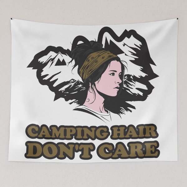 Item preview, Camping Hair Don't Care Messy Bun Mountains designed and sold by SP Street Print.