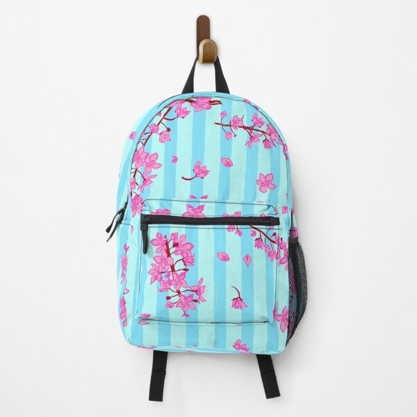 Item preview, Blue Retro Stripes Sakura Floral designed and sold by MaiZephyr.