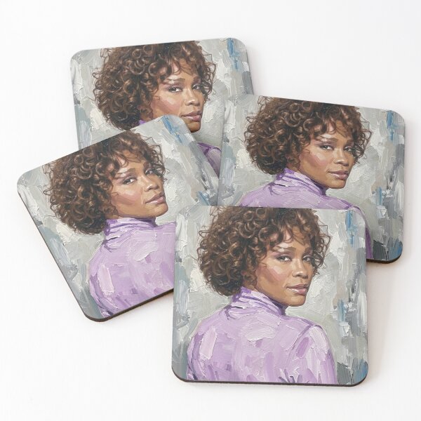Item preview, The Voice: Whitney Houston Lavender & Lilac Impasto Portrait designed and sold by Art's Diner.