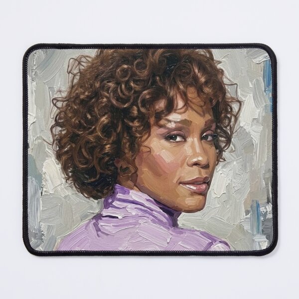 Item preview, The Voice: Whitney Houston Lavender & Lilac Impasto Portrait designed and sold by Art's Diner.