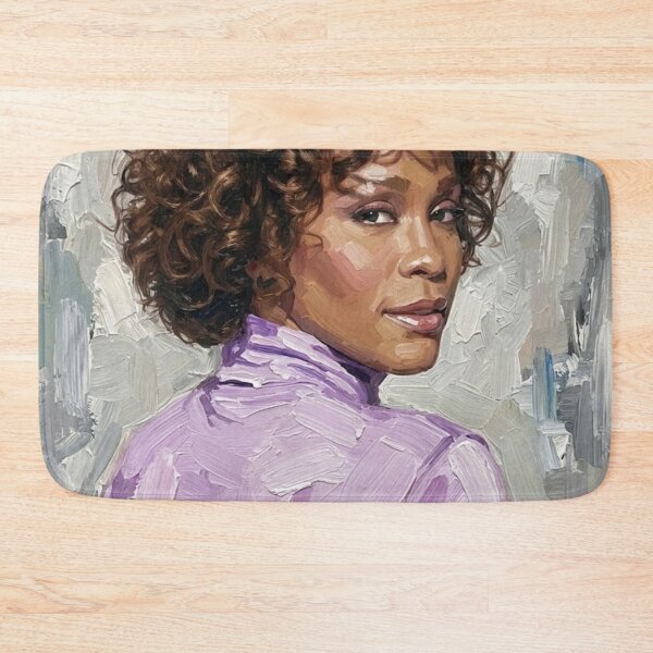 Item preview, The Voice: Whitney Houston Lavender & Lilac Impasto Portrait designed and sold by Art's Diner.