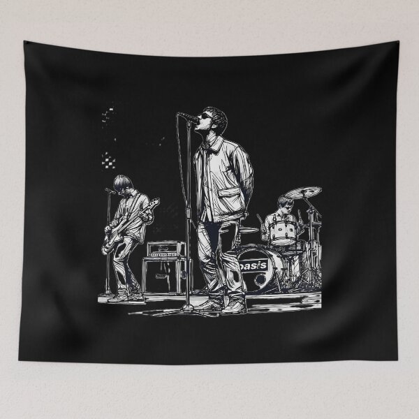 Item preview, Minimalist Line Art Of Oasis Performing   Britpop Band  designed and sold by SugoiOutlet.