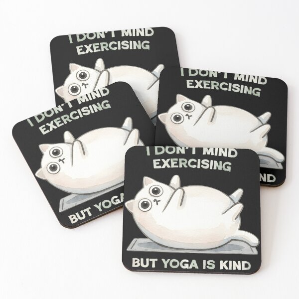 Item preview, I Don't Mind Exercising But Yoga Is Kind Of A Stretch - Funny Cat Yoga Pun designed and sold by haitrieuic96.