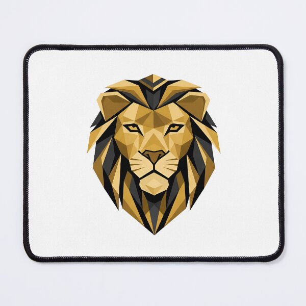Item preview, Low poly lion face with a majestic mane in shades of gold designed and sold by VerizalShop.
