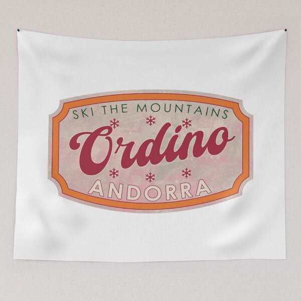 Item preview, Ordino, Andorra, Ski, textured skiing badge designed and sold by Wanderful-roads.