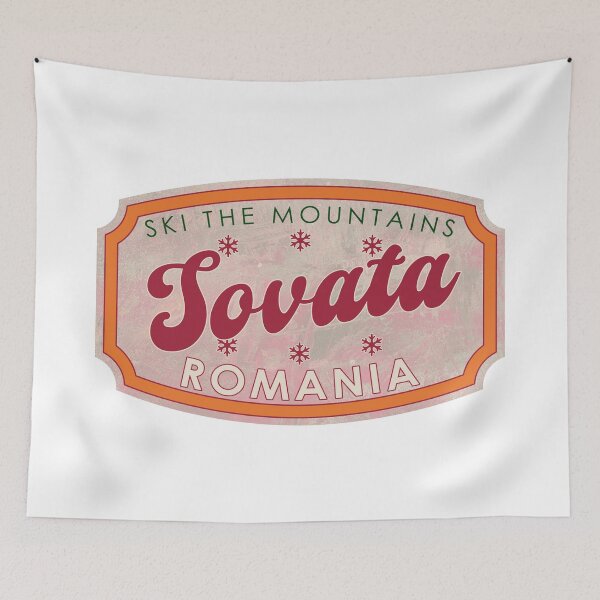 Item preview, Sovata, Romania, Ski, textured skiing badge designed and sold by Wanderful-roads.